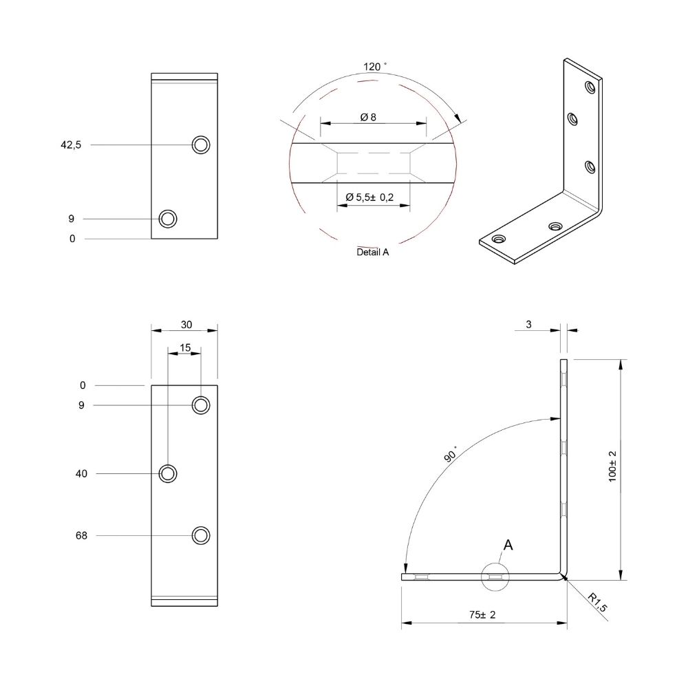 Versterkingshoek 50 x 50 x 50 mm RVS | FixMasters Versterkingshoek 50 x 50 x 50 mm RVS | FixMasters