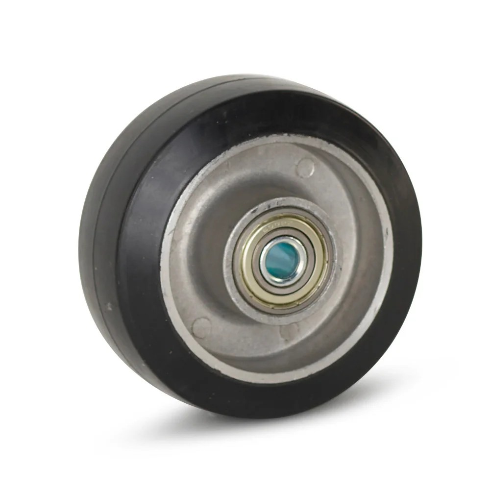 Elastisch rubber wiel zwart - Ø100mm - draagvermogen 220kg
