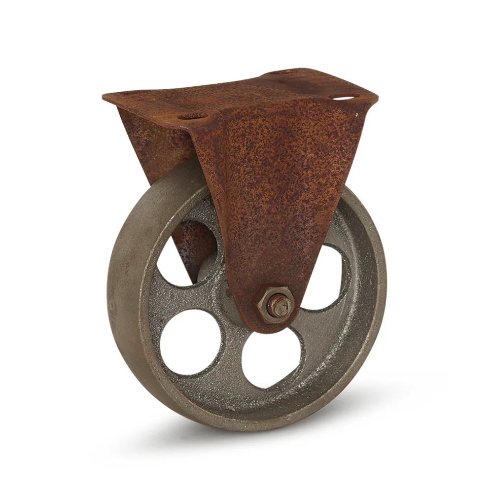 Vintage Retro Design zilver bokwiel - Gietijzer - 125mm - 100kg Vintage Retro Design zilver bokwiel - Gietijzer - 125mm - 100kg