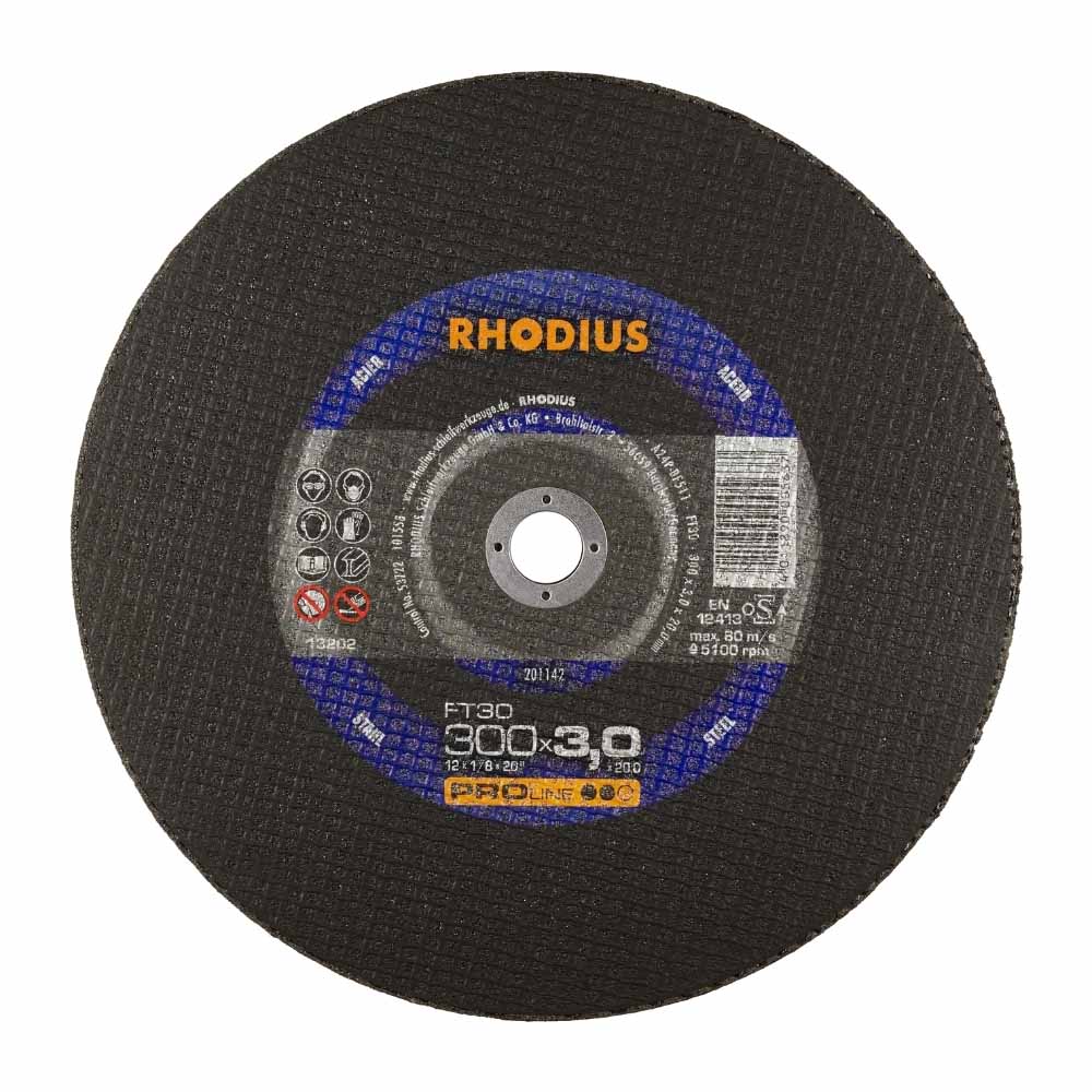 Rhodius - Doorslijpschijf metaal Pro - 300 x 3,0 x 20,0 mm - FT30 Rhodius - Doorslijpschijf metaal Pro - 300 x 3,0 x 20,0 mm - FT30
