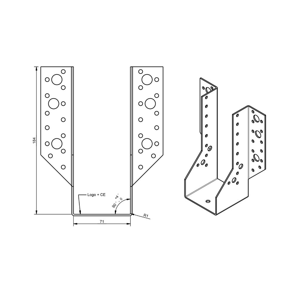 Raveeldrager zwaar 440/71 x 184 mm | FixMasters