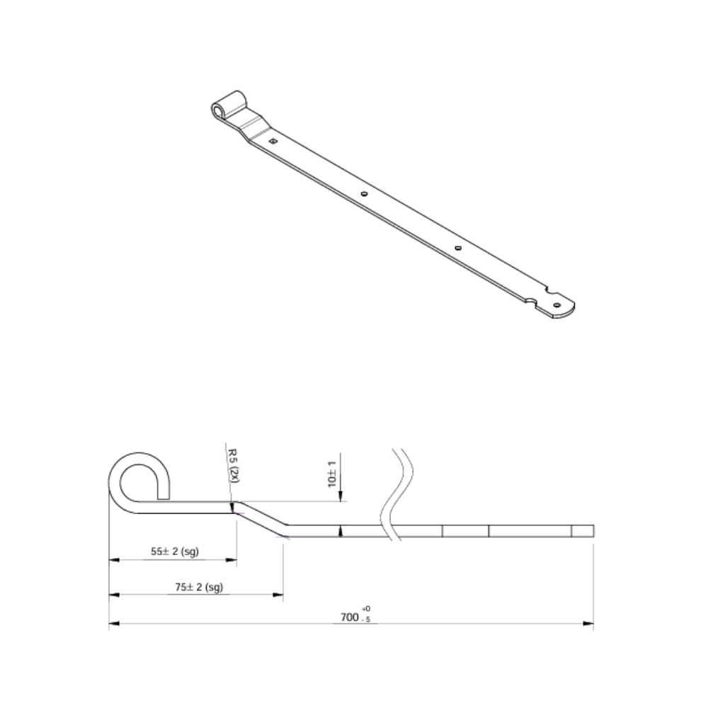 Duimheng tbv 16 mm duim 70 cm met verzet zwart | FixMasters