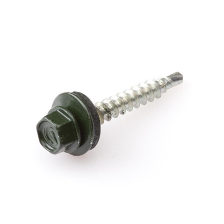 Dak & Gevel - Profielplaatschroef - 4,8 x 35mm - Verzinkt - Voldraad - Groen (200 stuks)