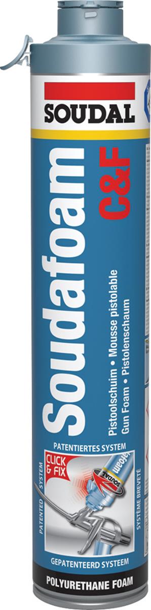 Soudal - Soudafoam Click & Fix - PUR pistoolschuim/Isolatieschuim - 750ml Soudal - Soudafoam Click & Fix - PUR pistoolschuim/Isolatieschuim - 750ml