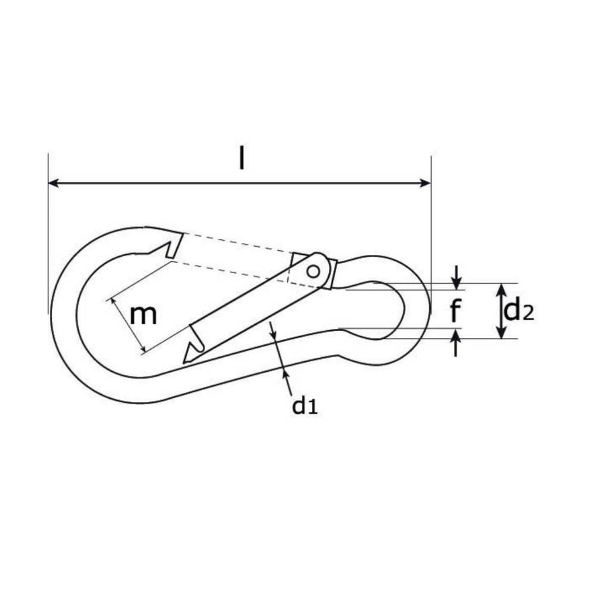 Karabijnhaak - C-DIN 5299 - 050x05mm - Verzinkt Karabijnhaak - C-DIN 5299 - 050x05mm - Verzinkt
