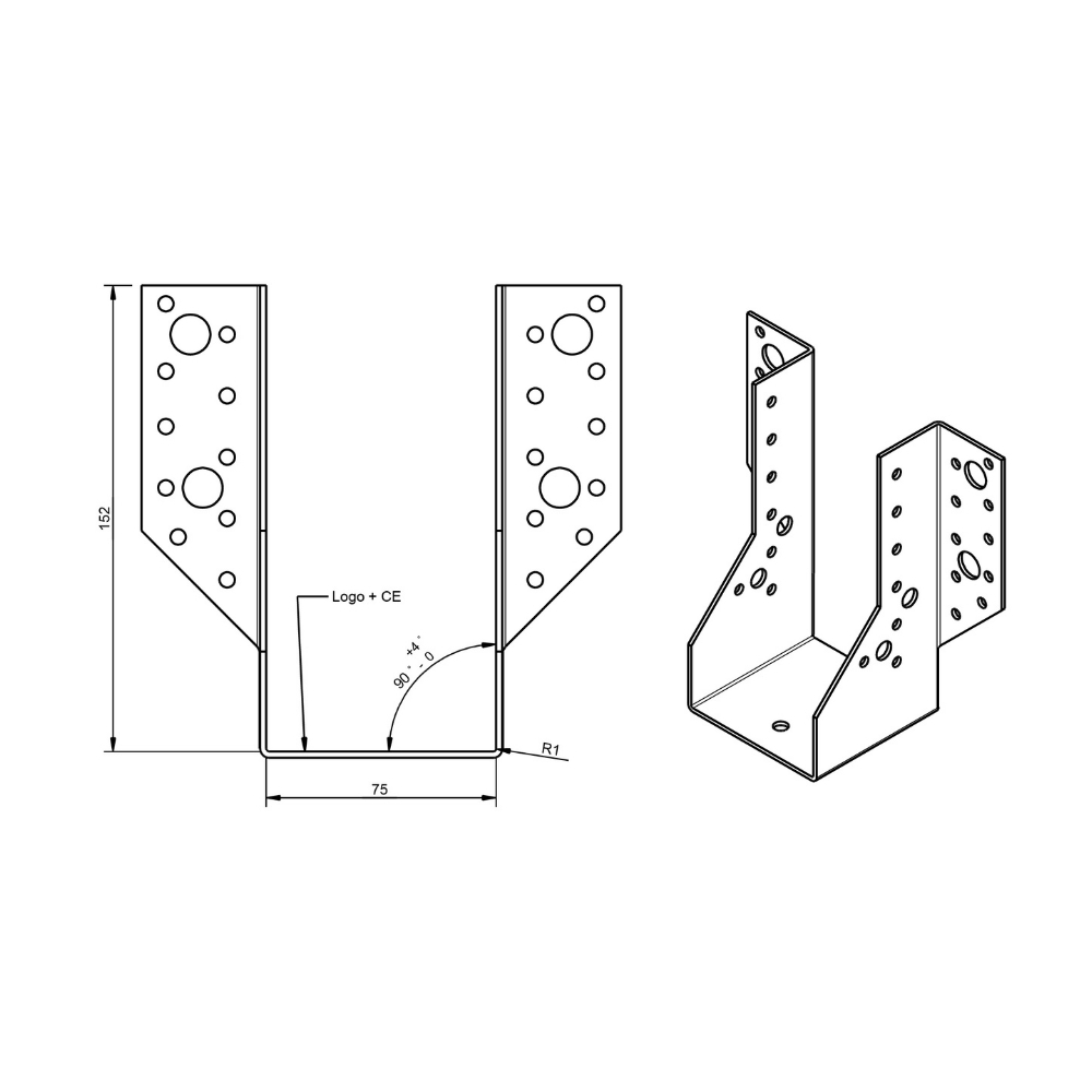 Raveeldrager zwaar 380/75 x 152 mm | FixMasters