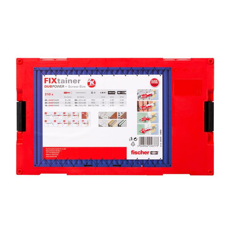 Fischer fixtainer duopower pluggen en schroeven box | FixMasters Fischer fixtainer duopower pluggen en schroeven box | FixMasters