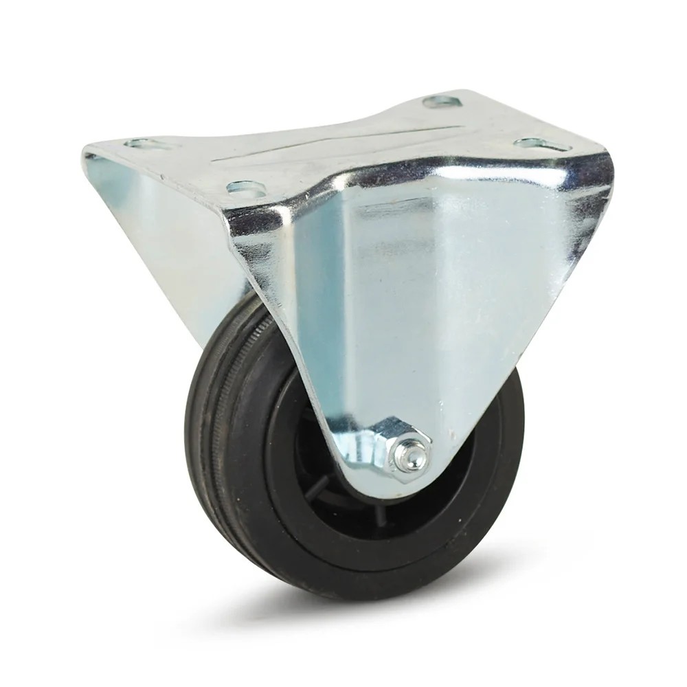 Rubber bokwiel - 80mm - 60kg