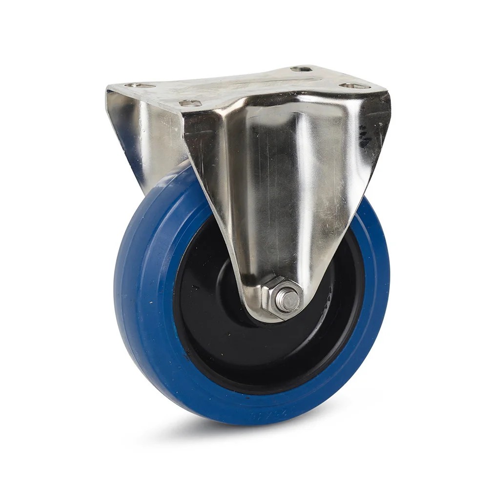 RVS bokwiel elastisch rubber - ⌀125mm - 120kg draagkracht RVS bokwiel elastisch rubber - ⌀125mm - 120kg draagkracht