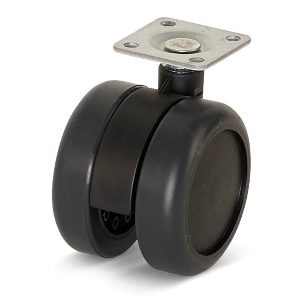 Premium meubelwiel 60mm PU met topplaat 36,5x36,5mm Premium meubelwiel 60mm PU met topplaat 36,5x36,5mm