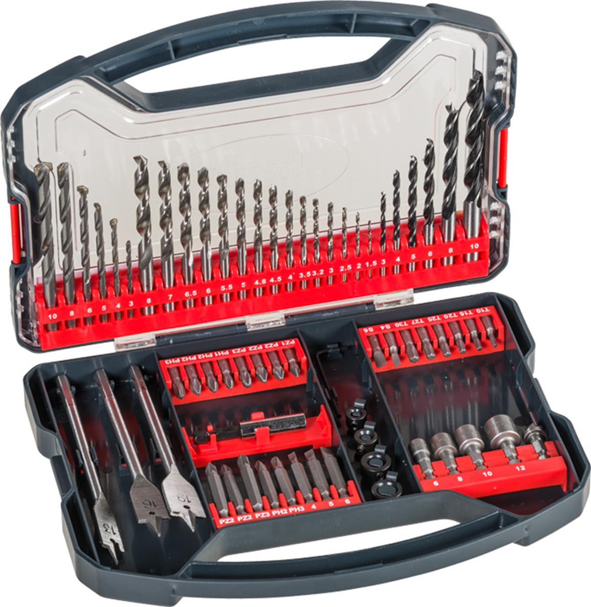 KWB Bit- en borenset 62-delig inclusief hardcase koffer KWB Bit- en borenset 62-delig inclusief hardcase koffer