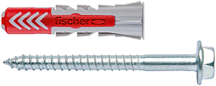 Fischer DuoPower universele plug 10x50mm inclusief schroeven - 25 stuks