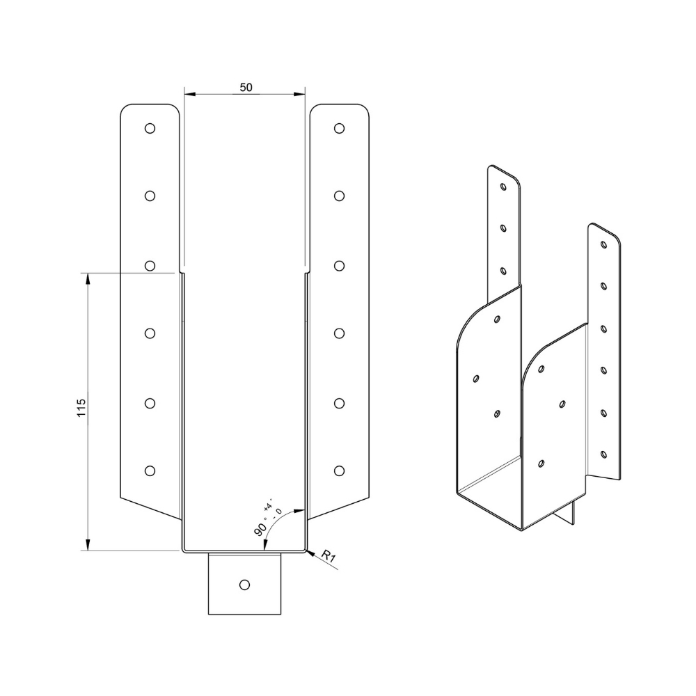 Raveeldrager met strip 190/50 x 115 mm | FixMasters Raveeldrager met strip 190/50 x 115 mm | FixMasters