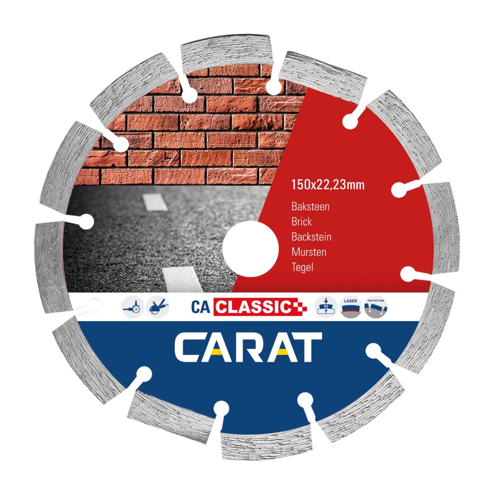 Carat - Diamantzaagblad - Baksteen - Ø150 x 22,23 mm Carat - Diamantzaagblad - Baksteen - Ø150 x 22,23 mm