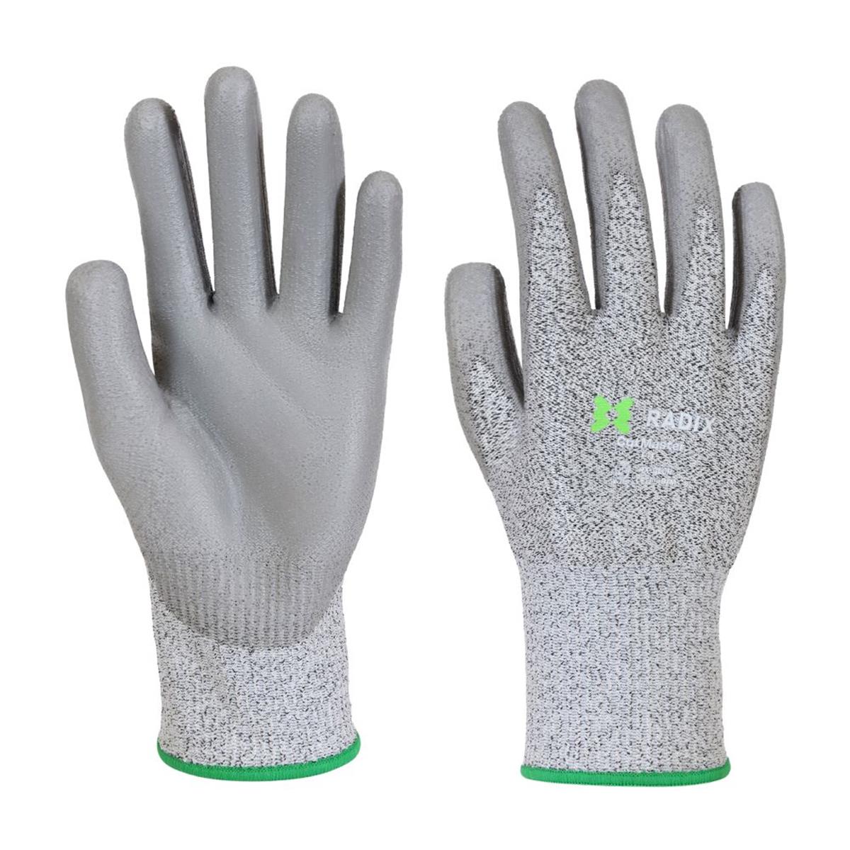 Radix CutMaster - Snijbestendige werkhandschoenen - PU Coating - Grey - M8 / M