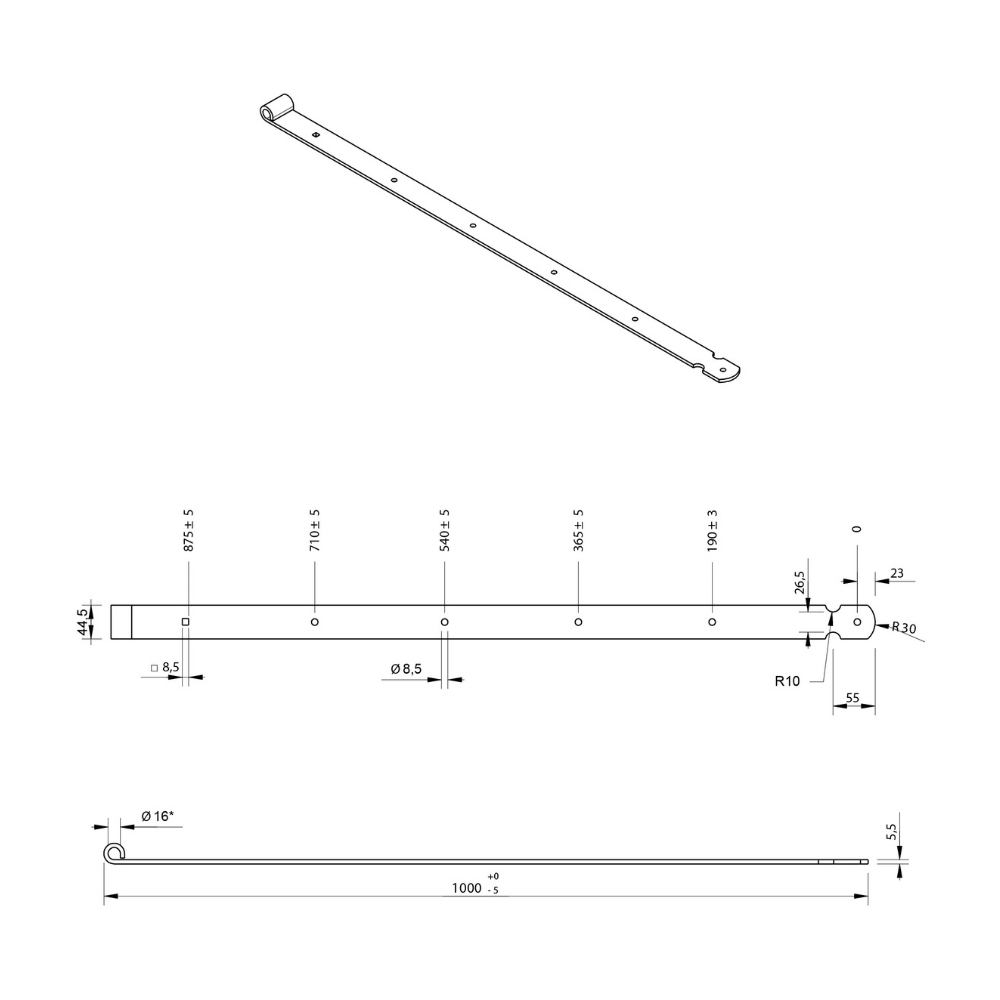Duimheng tbv 16 mm duim 100 cm recht model verzinkt | FixMasters Duimheng tbv 16 mm duim 100 cm recht model verzinkt | FixMasters