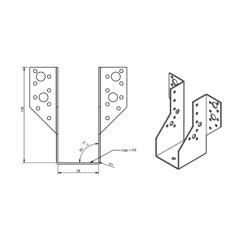 Raveeldrager zwaar 335/59 x 138 mm | FixMasters Raveeldrager zwaar 335/59 x 138 mm | FixMasters