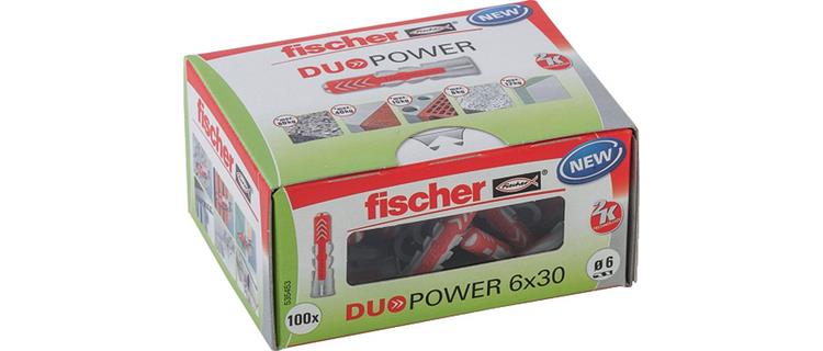 Fischer DuoPower Universele Plug 6x30mm - 100 stuks Fischer DuoPower Universele Plug 6x30mm - 100 stuks