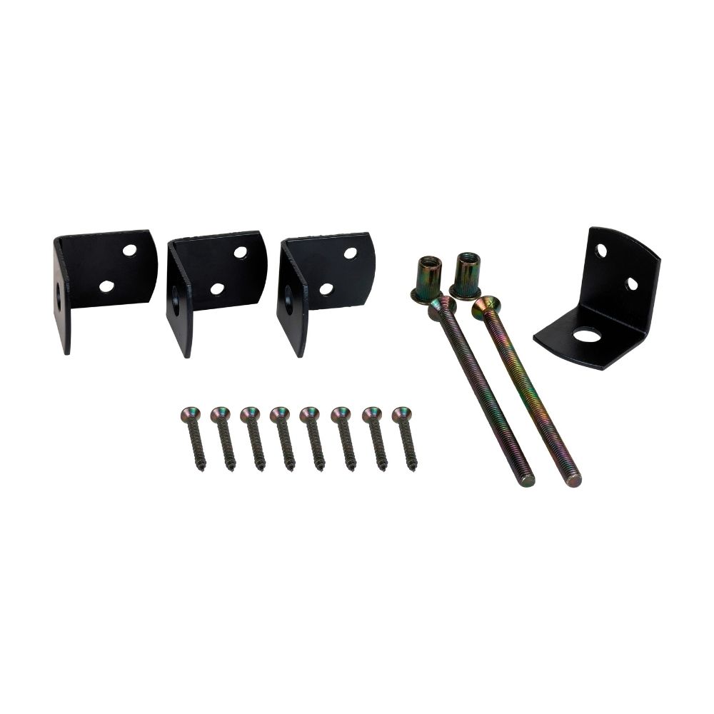 Uni-beslag set zwart + schroeven Uni-beslag set zwart + schroeven