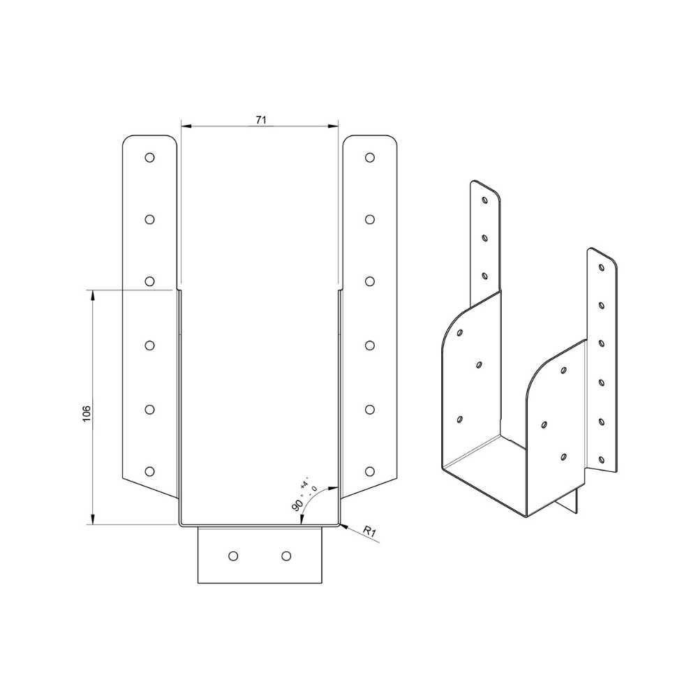 Raveeldrager met strip 190/71 x 104 mm | FixMasters Raveeldrager met strip 190/71 x 104 mm | FixMasters
