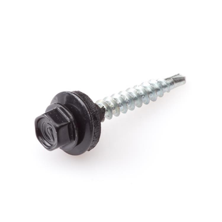 Profielplaatschroeven Dak & Gevel 4,8x35mm - Zwart Verzinkt - Zeskantkop met EPDM (200 stuks) Profielplaatschroeven Dak & Gevel 4,8x35mm - Zwart Verzinkt - Zeskantkop met EPDM (200 stuks)