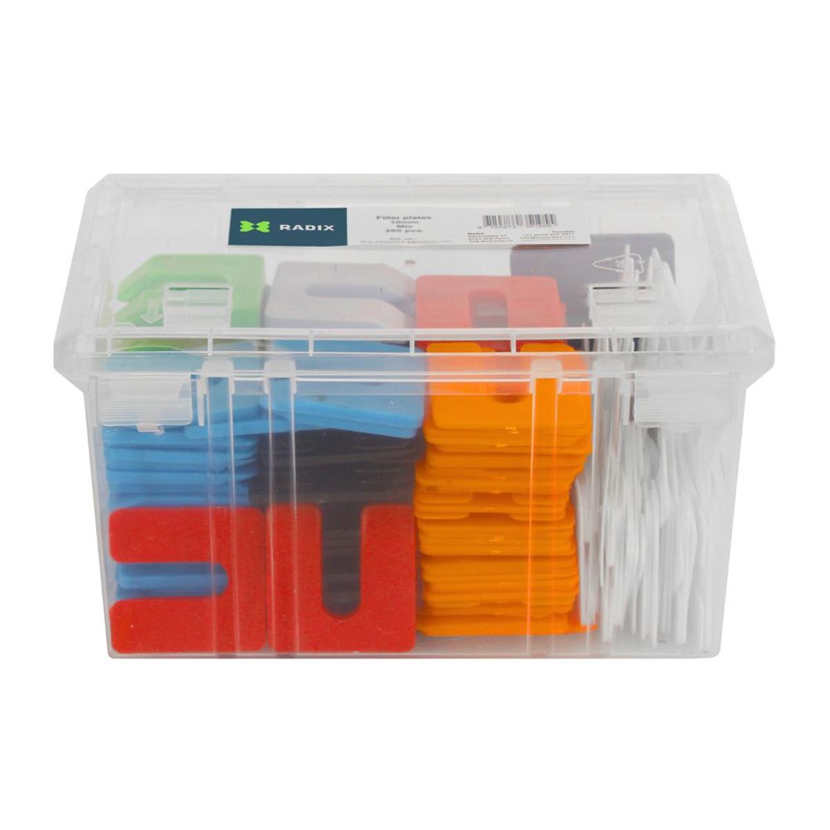 Radix Uitvulplaatjes Set - 1-10mm - 50x47mm - 200 stuks MIX