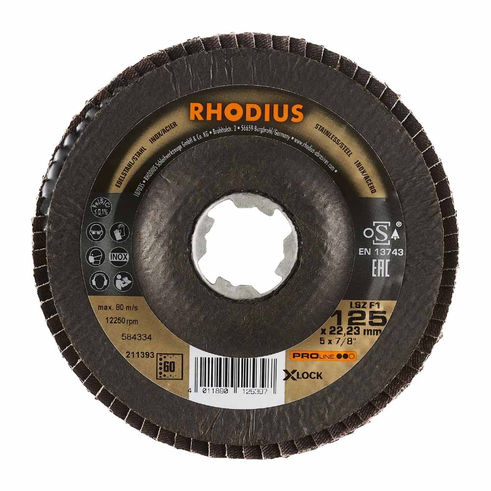 Rhodius Lamellenschijf Pro K60 125mm X-Lock - Inox/Metaal