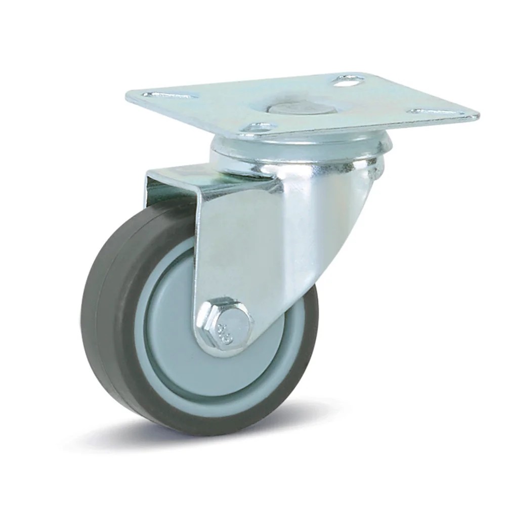 Zwenkwiel trolley met topplaat - 50mm - 40kg draagkracht