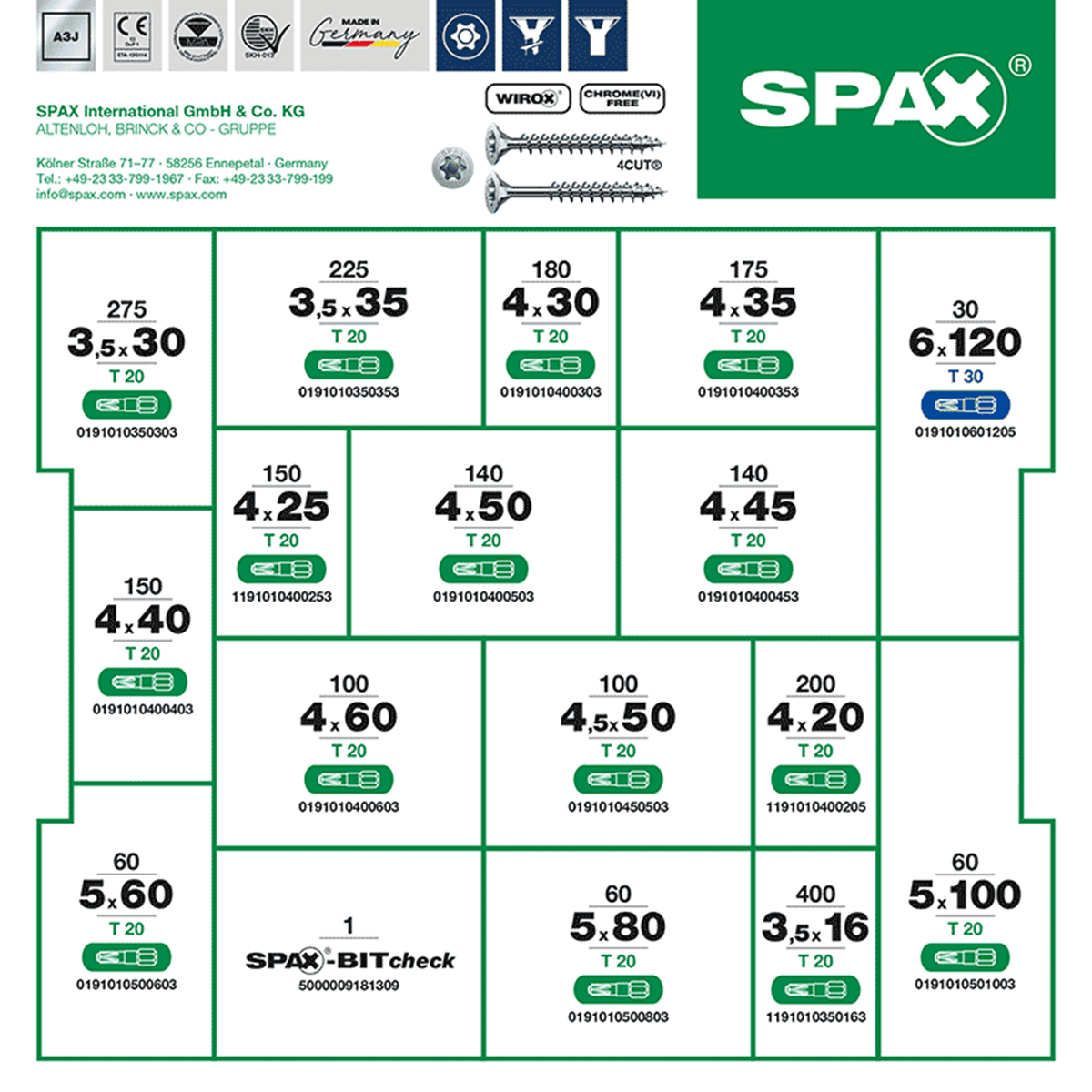 Spax schroeven Torx L-boxx wirox assortimentskoffer | FixMasters