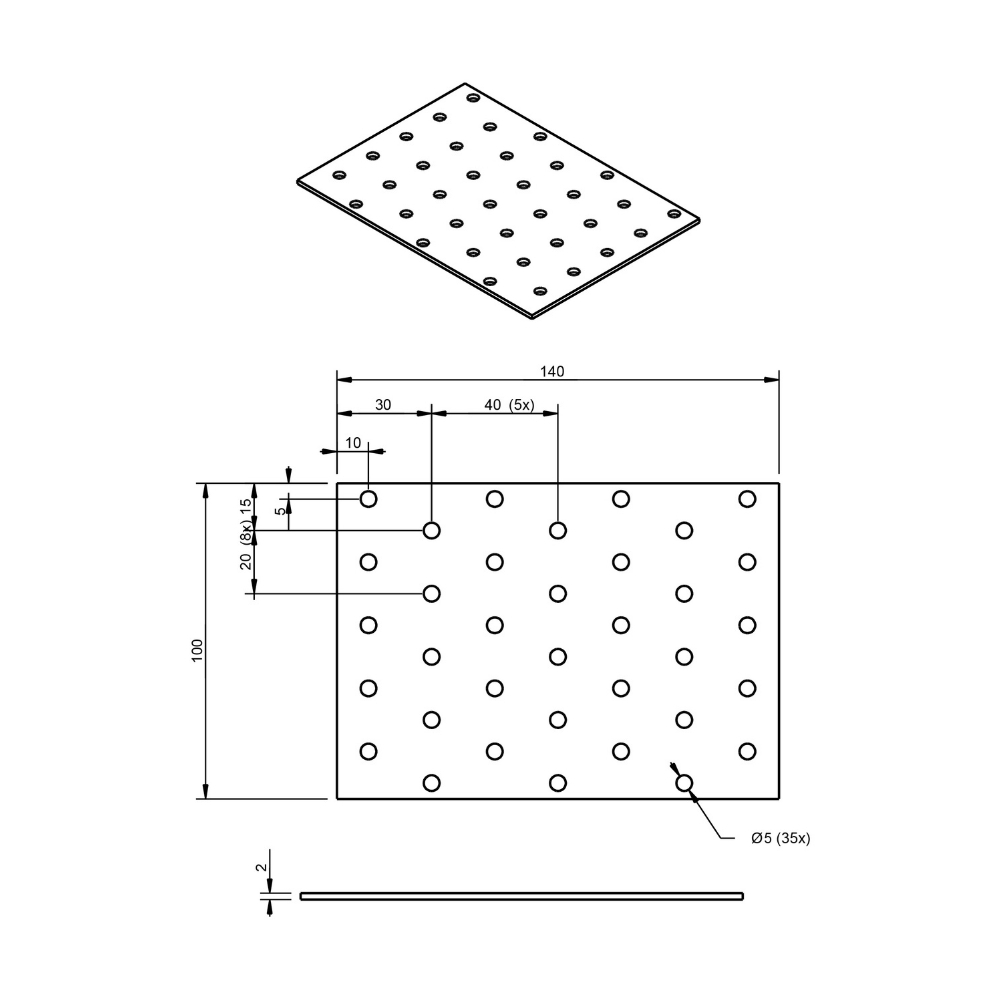 Koppelplaat 100 x 140 x 2 mm verzinkt | FixMasters Koppelplaat 100 x 140 x 2 mm verzinkt | FixMasters