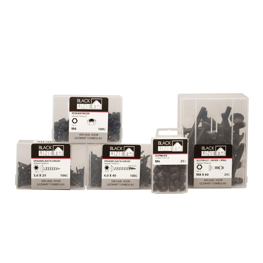 Blackline - Kunststof afdekkapjes - Zwart - M8 (75 stuks)