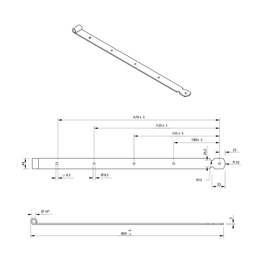 Duimheng tbv 16 mm duim 80 cm recht model verzinkt | FixMasters Duimheng tbv 16 mm duim 80 cm recht model verzinkt | FixMasters