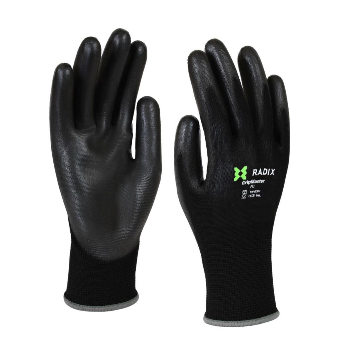Radix GripMaster - Werkhandschoenen - PU Black - M9 / L Radix GripMaster - Werkhandschoenen - PU Black - M9 / L
