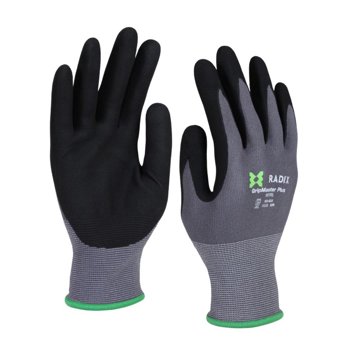 Radix GripMaster Plus - Werkhandschoenen - Nitril Micro Foam - Black/Grey - M8 / M Radix GripMaster Plus - Werkhandschoenen - Nitril Micro Foam - Black/Grey - M8 / M