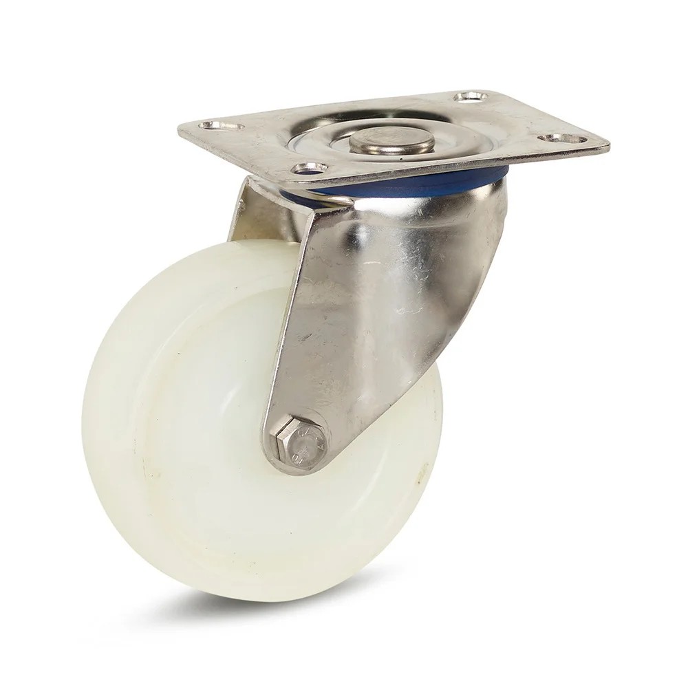 RVS Zwenkwiel met Nylon Band - 100mm - 180kg Draagkracht