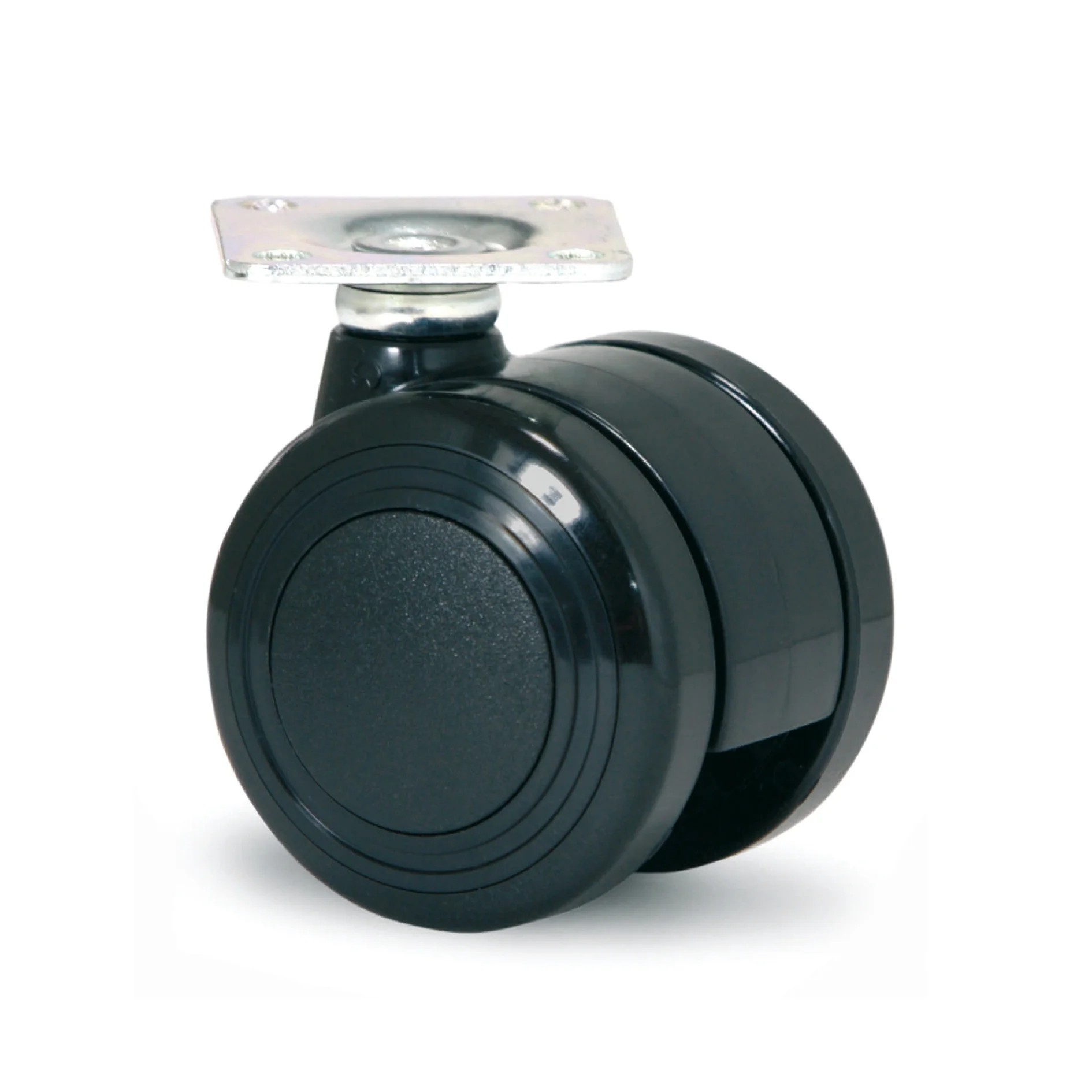 Meubelwiel 40mm PU dubbel soft met plaat 38x38mm Meubelwiel 40mm PU dubbel soft met plaat 38x38mm