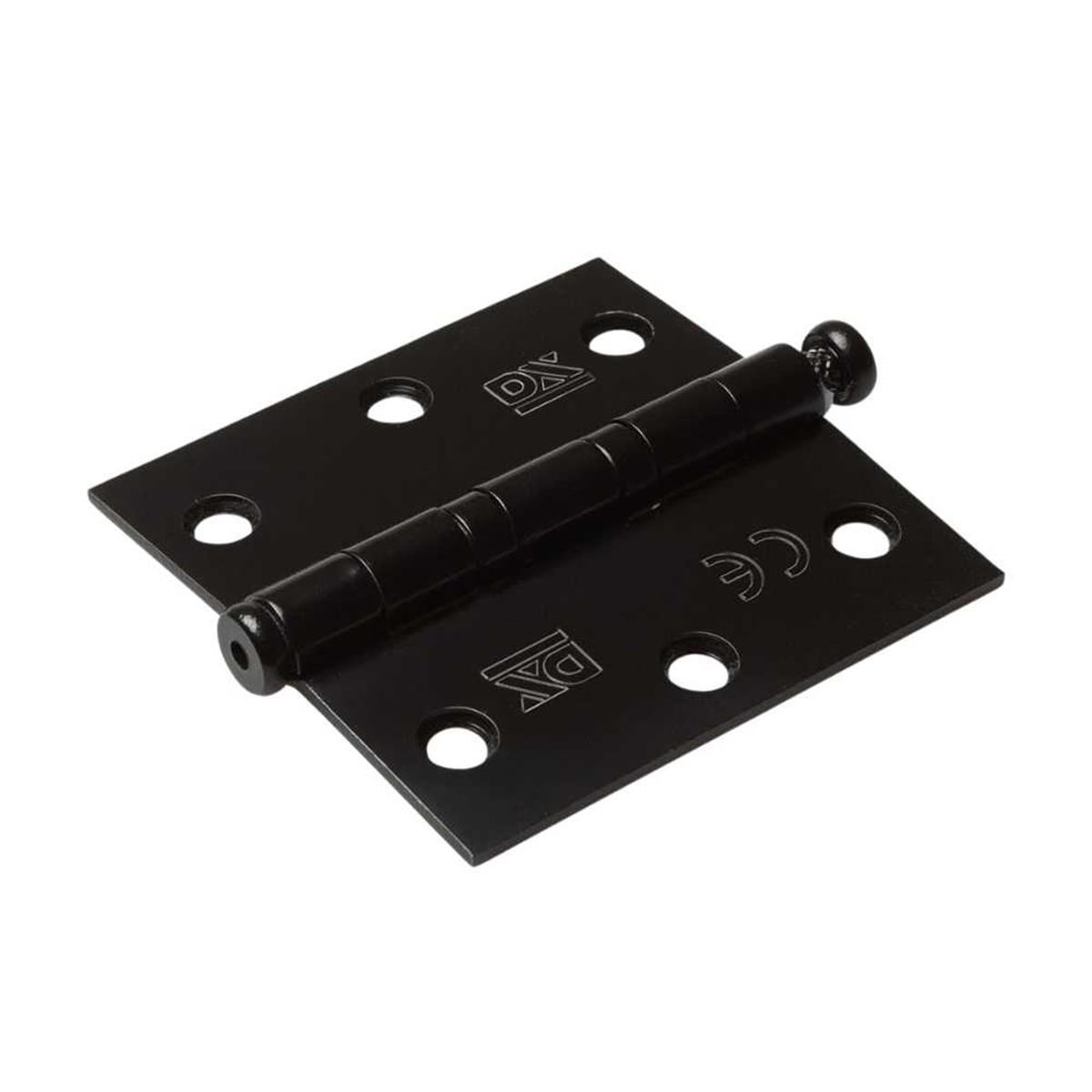 Kogellagerscharnier - Rechte hoeken - 76x76mm - RVS pen - RVS Geborsteld Zwart Kogellagerscharnier - Rechte hoeken - 76x76mm - RVS pen - RVS Geborsteld Zwart