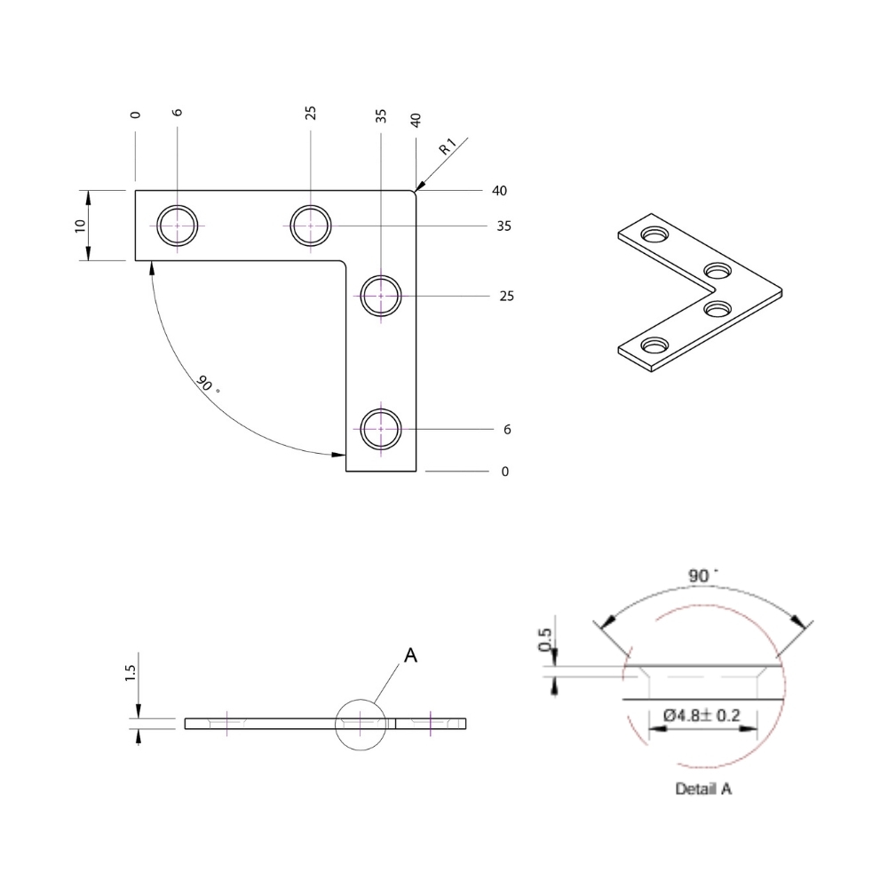 Raamhoeken 40 mm verzinkt | FixMasters