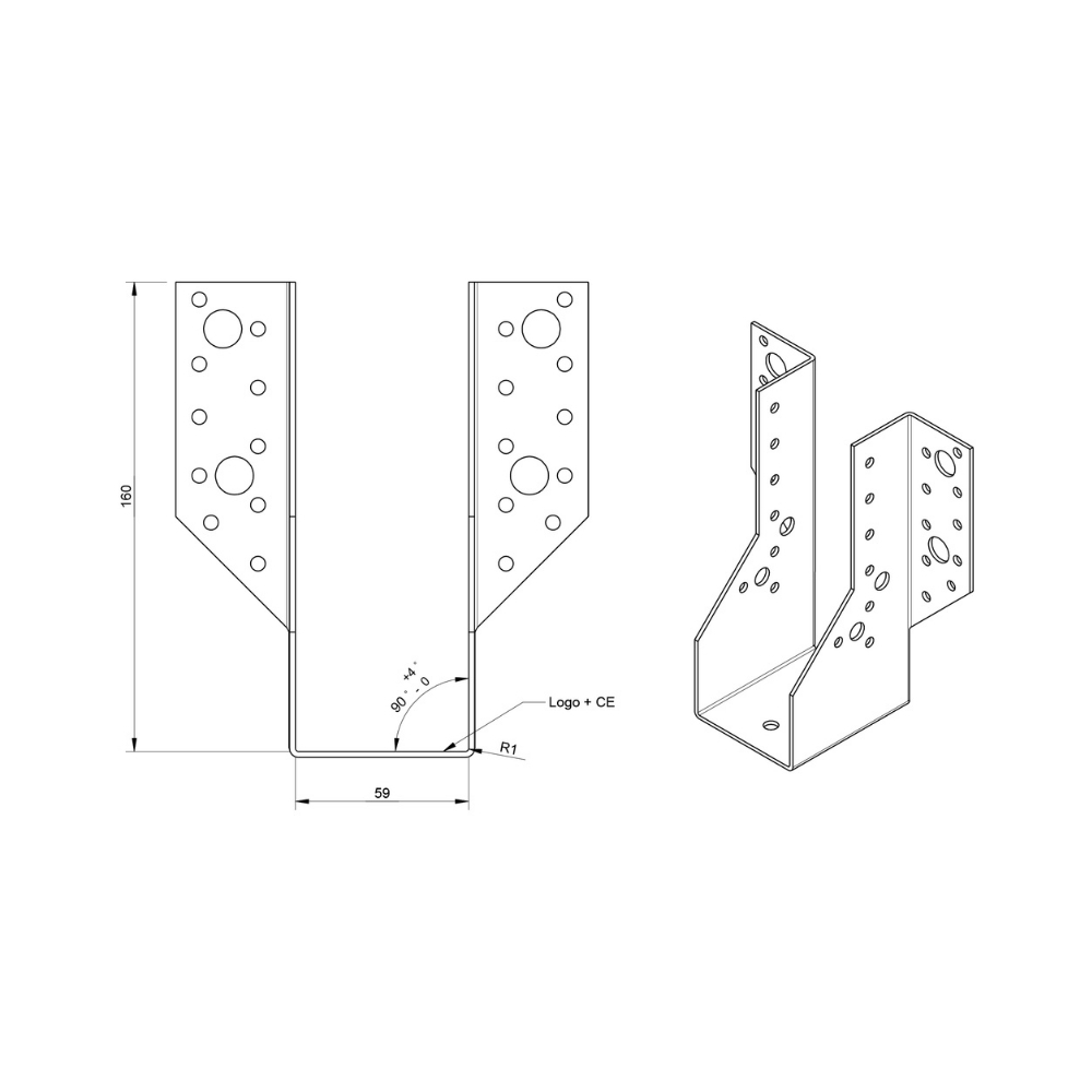 Raveeldrager zwaar 380/59 x 160 mm | FixMasters