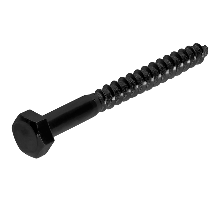 BlackLine Houtdraadbout DIN603 - M8 x 60mm - Zwart gecoat (25 stuks)