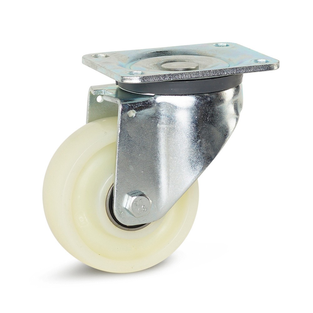 Nylon zwaarlast zwenkwiel met topplaat - 125mm - 550kg