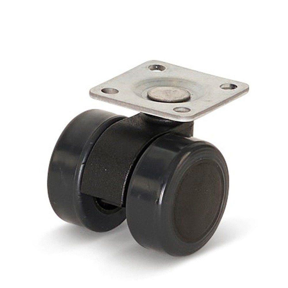 Premium meubelwiel, 36mm, PU met topplaat 36,5x36,5mm