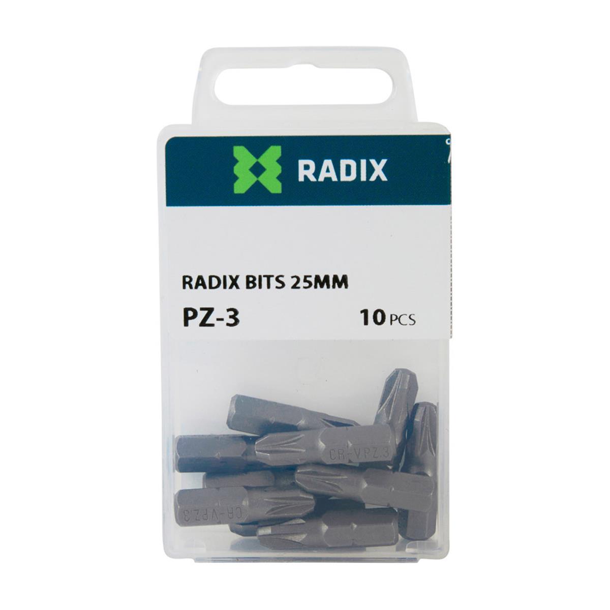Radix - Schroefbit PZ3 (10 stuks) Radix - Schroefbit PZ3 (10 stuks)