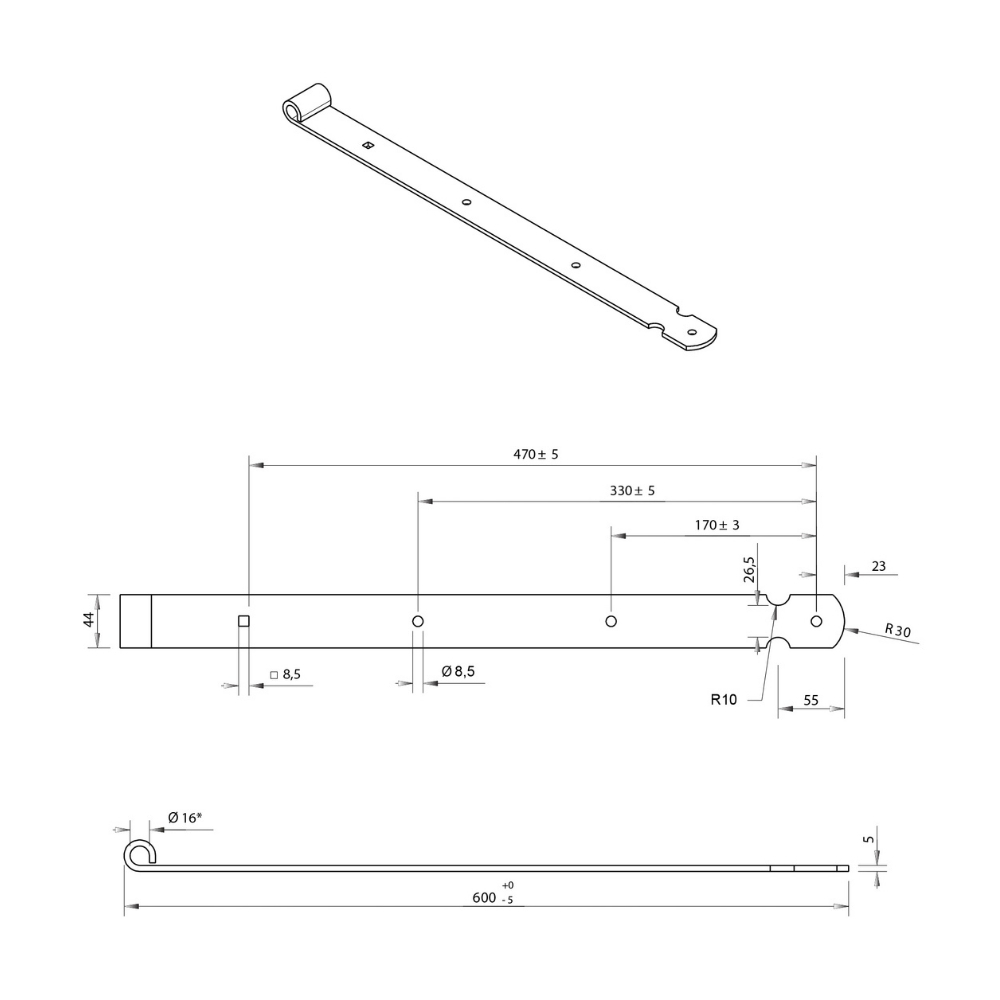 Duimheng tbv 16 mm duim 60 cm recht model verzinkt | FixMasters Duimheng tbv 16 mm duim 60 cm recht model verzinkt | FixMasters