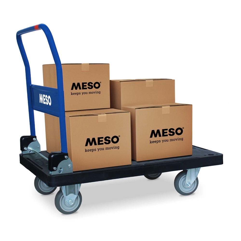 MESO inklapbare plateauwagen - Magazijnwagen 300 kg MESO inklapbare plateauwagen - Magazijnwagen 300 kg