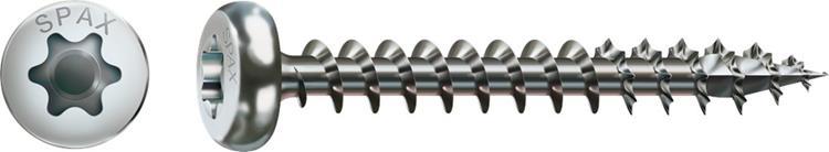 Spax Spaanplaatschroeven RVS A2 - Torx T20 Cilinderkop - 5,0x50mm Voldraad (100 stuks)