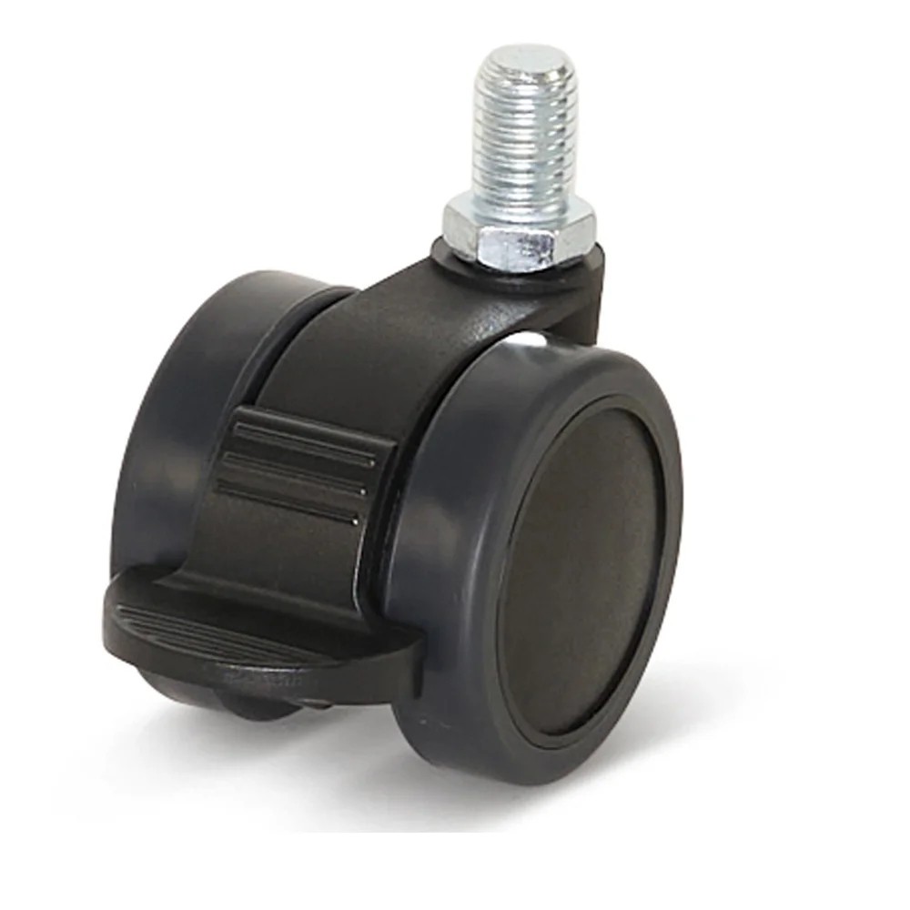 Premium meubelwiel, 42mm, PU geremd, draadstift 8x15mm Premium meubelwiel, 42mm, PU geremd, draadstift 8x15mm