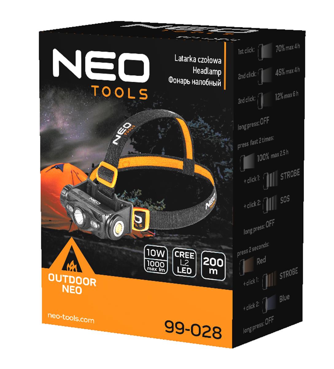 NEO - Professionele Hoofdlamp met CREE LED - Oplaadbaar NEO - Professionele Hoofdlamp met CREE LED - Oplaadbaar