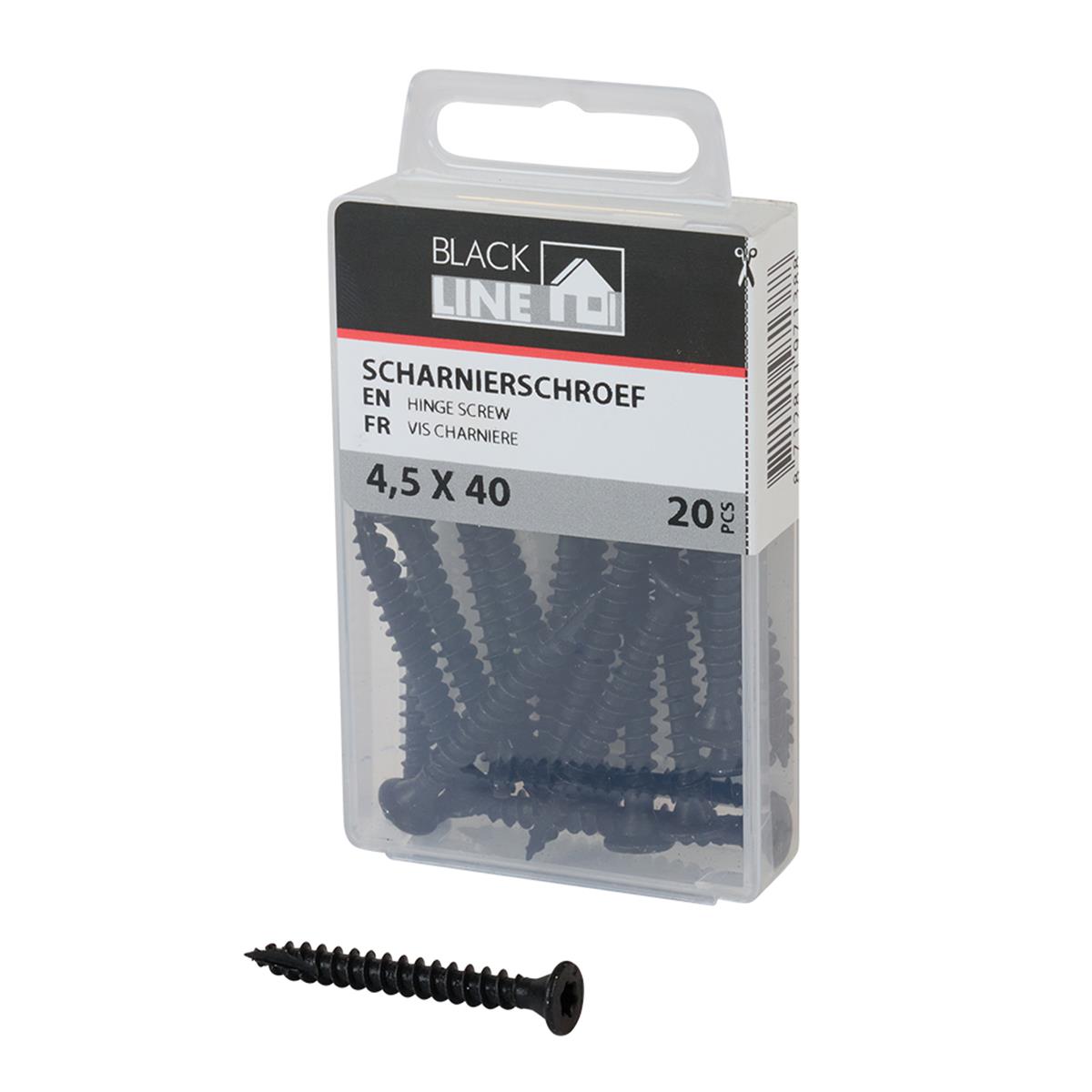 Blackline Platkop scharnierschroef + snijpunt - HCP-coating - Torx - 4,5 x 40mm (20 stuks)