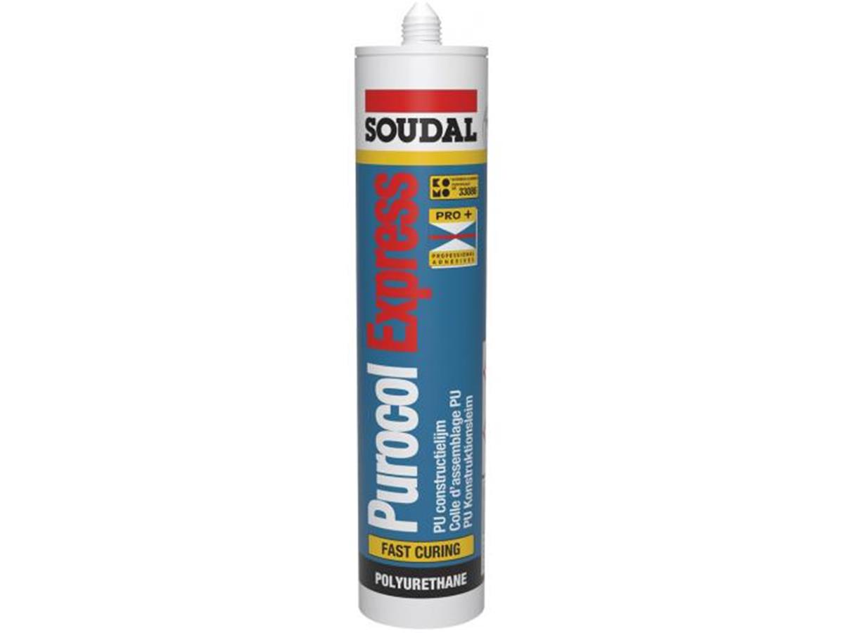 Soudal Purocol Express D4 Polyurethaan Lijm - 310ml Koker Soudal Purocol Express D4 Polyurethaan Lijm - 310ml Koker